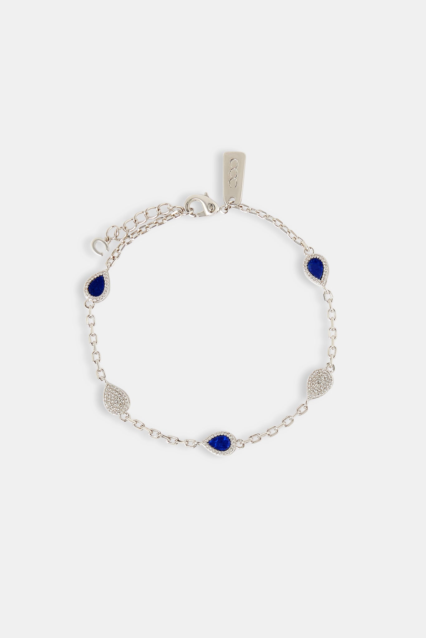 Rolo-Armband mit blauem Lapislazuli-Stein in Birnenform – 6 mm